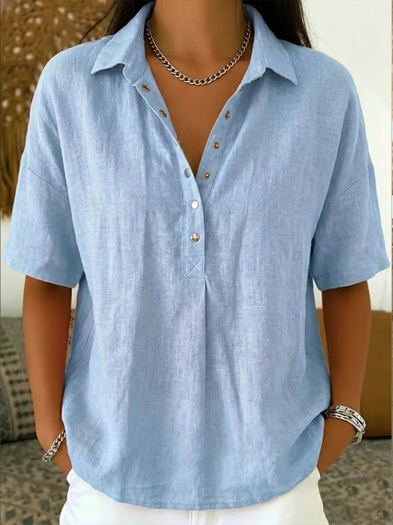 Tessa | Μπλούζα με γιακά και λεπτομέρεια κουμπιού