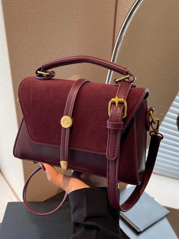 Προκαταβολή | Σύγχρονη Μικρή Τετράγωνη Τσάντα Ώμου με Αντίθετες Ραφές