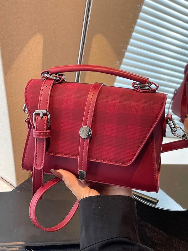 Προκαταβολή | Σύγχρονη Μικρή Τετράγωνη Τσάντα Ώμου με Αντίθετες Ραφές