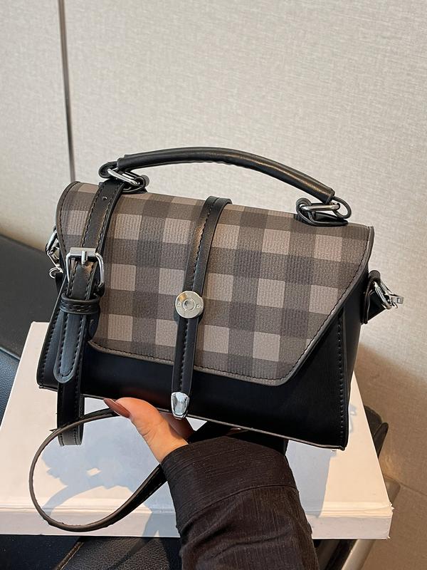 Προκαταβολή | Σύγχρονη Μικρή Τετράγωνη Τσάντα Ώμου με Αντίθετες Ραφές