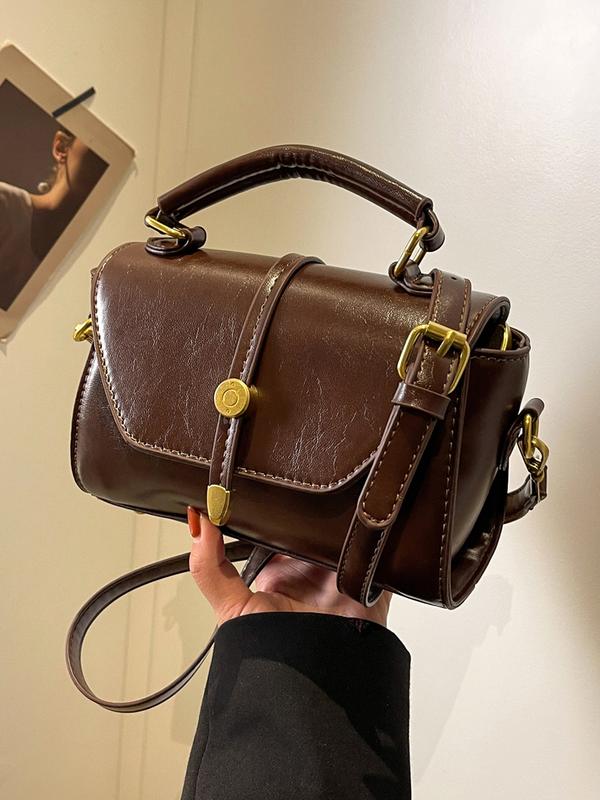 Προκαταβολή | Σύγχρονη Μικρή Τετράγωνη Τσάντα Ώμου με Αντίθετες Ραφές