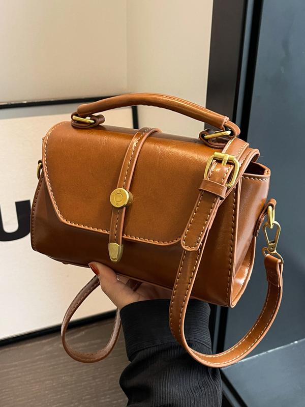 Προκαταβολή | Σύγχρονη Μικρή Τετράγωνη Τσάντα Ώμου με Αντίθετες Ραφές