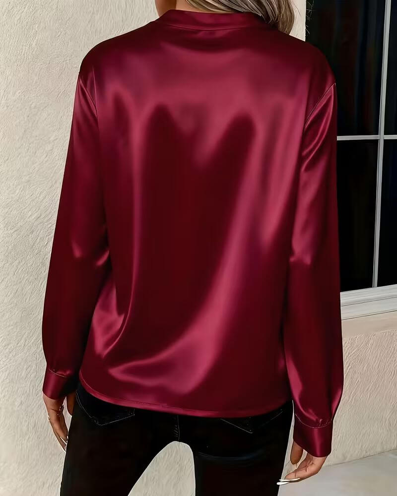 Joda | Κομψό τοπ με V-λαιμό και μακριά μανίκια