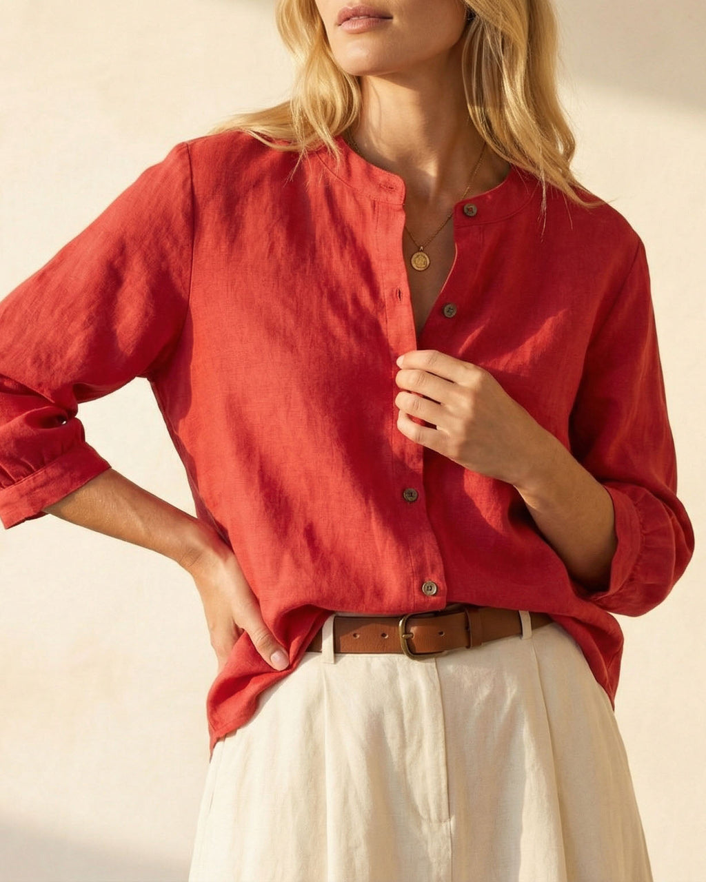 Cherie | Μπλούζα από βαμβάκι και λινό