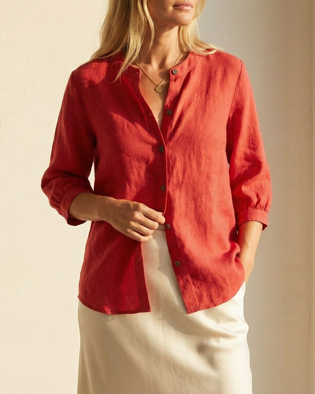 Cherie | Μπλούζα από βαμβάκι και λινό