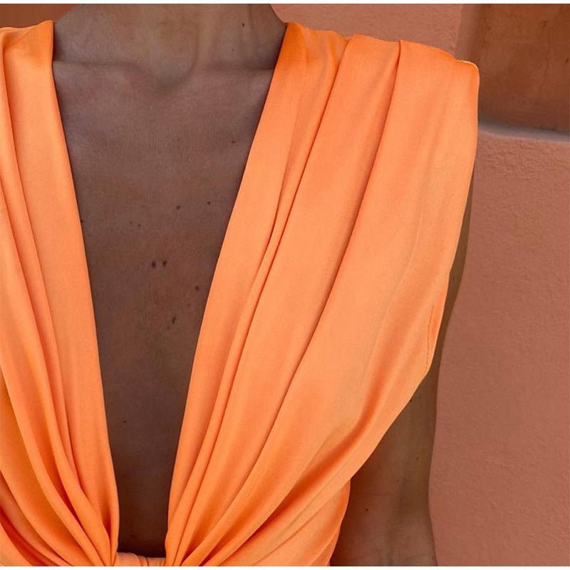 Ιζαμπέλ | Φόρεμα γιορτής με βαθύ V-λαιμό