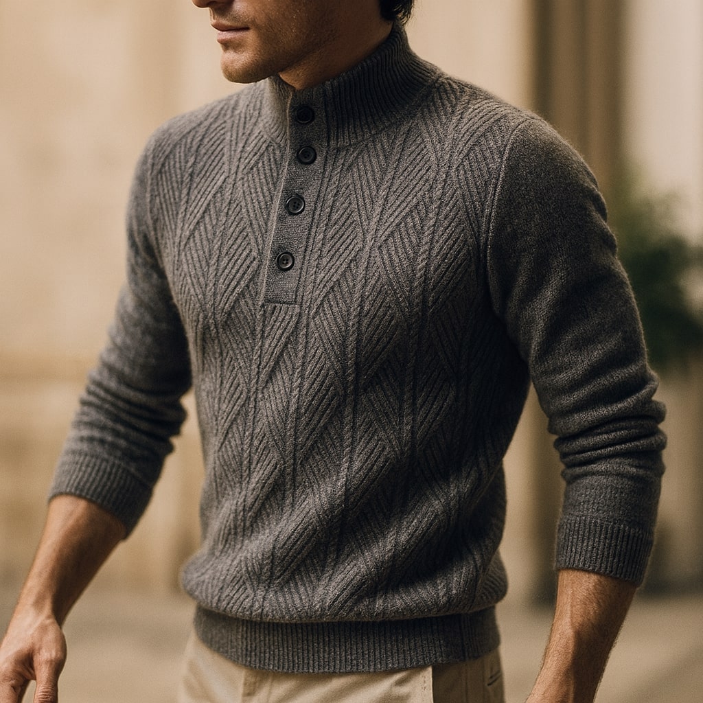 Λορέντζο | πλεκτό πουλόβερ με κουμπό closure