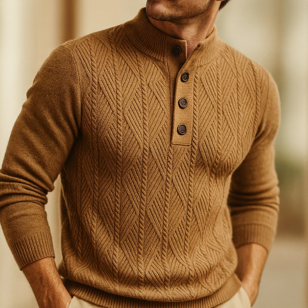 Λορέντζο | πλεκτό πουλόβερ με κουμπό closure