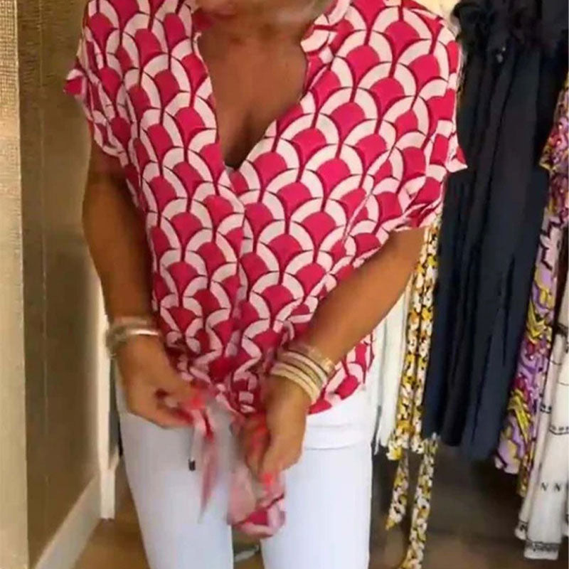 Naskia | Μπλούζα με κοντά μανίκια και V-λαιμό