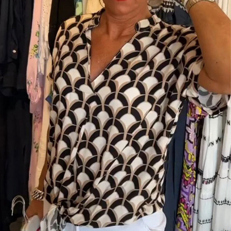 Naskia | Μπλούζα με κοντά μανίκια και V-λαιμό