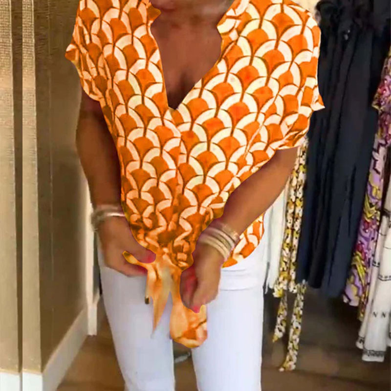 Naskia | Μπλούζα με κοντά μανίκια και V-λαιμό