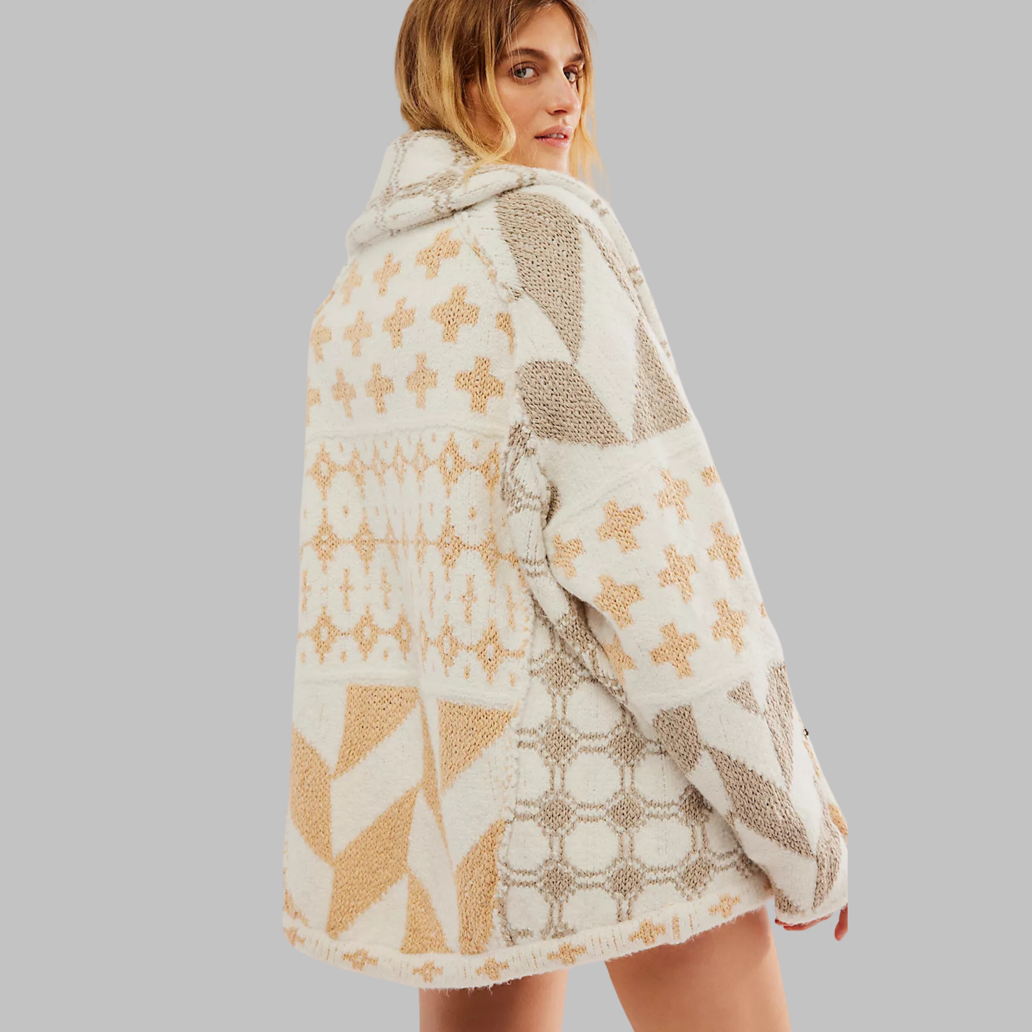 Πόρτια | Vintage oversized γιλέκο με κολάρο και κουμπιά