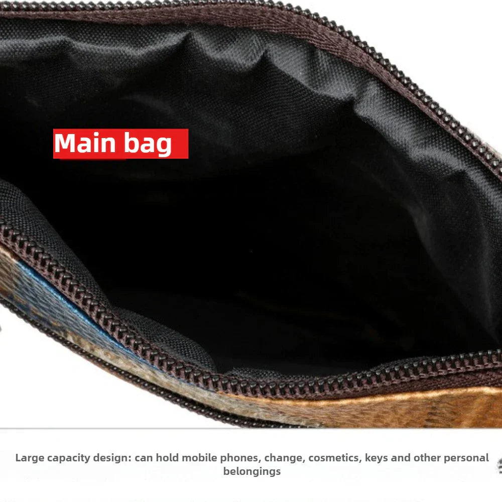 Κριθάρι | Δερμάτινη Τσάντα με Μοτίβο Πλακιδίων