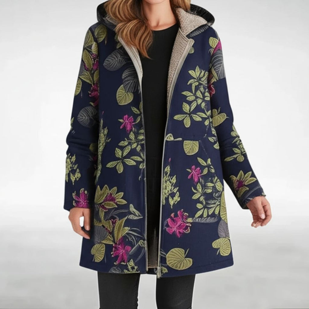 Λεϊλάνι | Στυλάτο fleecejack με λουλουδάτο μοτίβο