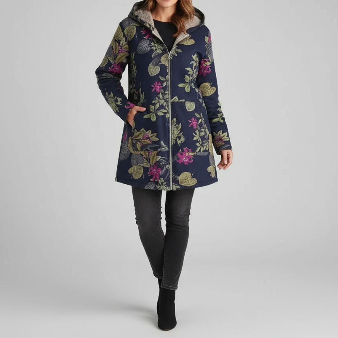 Λεϊλάνι | Στυλάτο fleecejack με λουλουδάτο μοτίβο