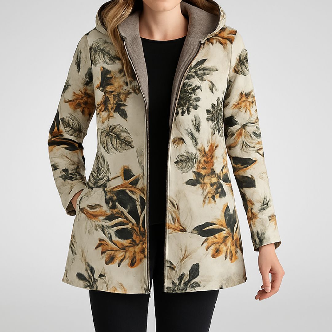 Λεϊλάνι | Στυλάτο fleecejack με λουλουδάτο μοτίβο